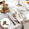 Unique Bargains Napkin Rings Fabric Red 1 Pc - 2 of 3