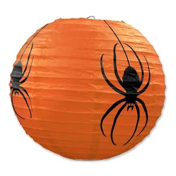 Beistle 9 1/2" Spider Paper Lanterns Orange 6/Pack 00570
