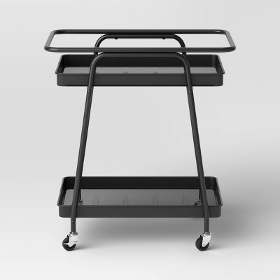 Metal Mesh Rolling Patio Bar Cart Black - Room Essentials&#8482;_1