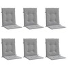 vidaXL Chair Cushion 6 Pcs Set for Patio/Outdoor, Water-Resistant Gray Oxford Fabric, Comfort Foam Fiber Filling, Non-Slip Design with Ropes - 3 of 4