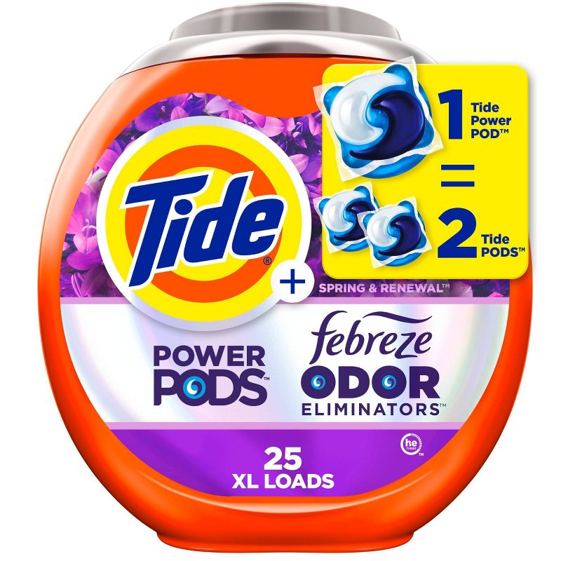 Tide Power Pods Febreze Odor Eliminator Laundry Detergent - Spring and Renewal, 1 of 9