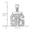 Black Bow Jewelry 14k White Gold, Varsity Collection, Small D/C Pendant, Number 96 - 3 of 4