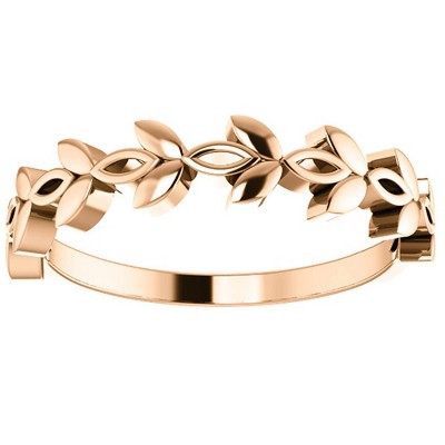 Pompeii3 14k Rose Gold Womens Marquise Design 4mm Wedding Band Stackable Ring