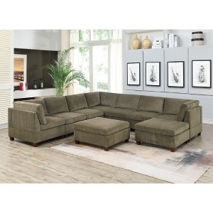 NicBex Modular Sectional 6pc Set L-Shaped Modular Sofa Bed Modern Including Couch 2x Corner Wedge 2x Armless Chairs and 2x Ottomans - 1 of 4