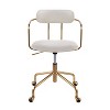 PAGED Swivel Office Chair Contemporary Desk Chair Adjustable Task Chair with Sleek Gold Frame and Velvet Upholstery for Office, Bedroom - 2 of 4