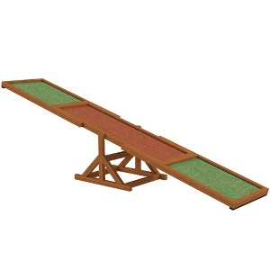 PawHut Wooden Dog Agility Seesaw for Training and Exercise, Platform Equipment Run Game Toy Weather Resistant Pet Supplies - 1 of 4