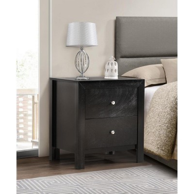 Vynxaria Elegantly Designed Bedside Table In Chic Black