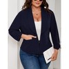 Womens Plus Size Casual Long Sleeve Blazer Open Front Cardigan Work Office Jacket Suit Blazer With Pocket - 4 of 4