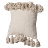 16" Handwoven Cotton Throw Pillow Cover Flat Natural Design, Insert Included - 2 of 4