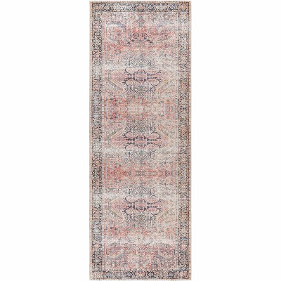 Hauteloom Pink Dunshaughlin Distressed Washable Area Rug