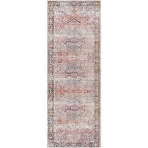 Hauteloom Pink Dunshaughlin Distressed Washable Area Rug - 1 of 4