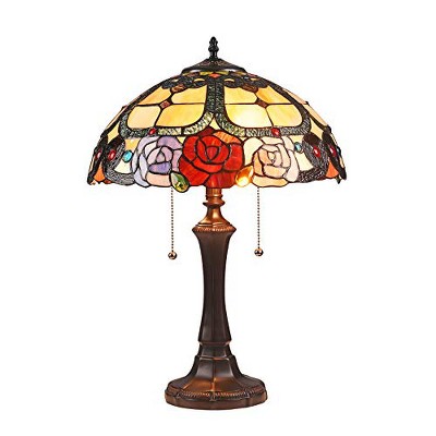 Chloe Lighting SIMONE Floral 2 Light Dark Bronze Table Lamp 16 Wide