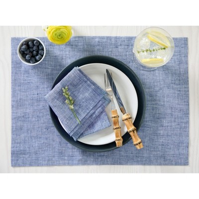 Chambray Burgundy Linen Placemats Set of 4