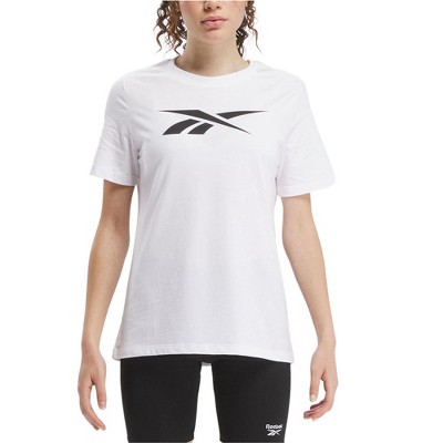 Reebok Womens Cotton Vector Graphic T-Shirt, White, Medium