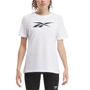 Reebok Womens Cotton Vector Graphic T-Shirt, White, Medium - 1 of 2