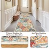 Machine Washable Moroccan Trellis Rug, Stain Resistant & Non-Slip, Vintage Floral Farmhouse Carpet for Dining Room, Bedroom - 3 of 4