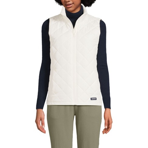 Lands End Women s Tall Featherfree Insulated Vest Medium Tall Ivory Target