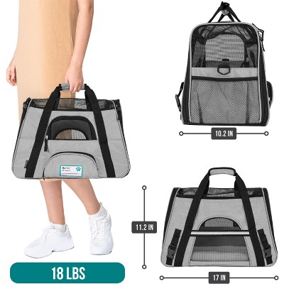 Airline Approved Medium Gray Soft Sided Pet Carrier
