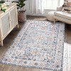 Washable Area Rug for Bedroom Vintage Low Pile Carpet Non-Slip Stain-Resistant No-Shedding Distressed Orange Dining Rugs - 3 of 4