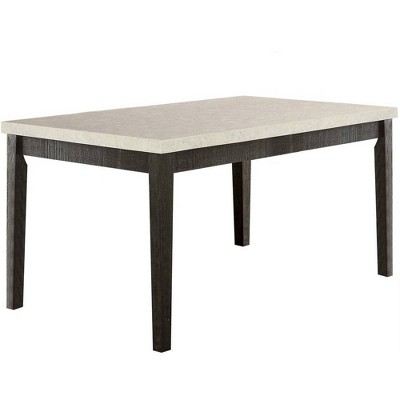 Salvage Dark Oak & White Marble Casual Dining Table