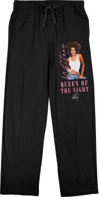 Whitney Houston Queen of the Night Men's Black Graphic Sleep Pajama Pants
