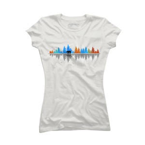 Junior's Design By Humans Sounds of Nature Color Tree Notes By NomAdartStudio T-Shirt - 1 of 2