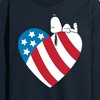 Men's - Peanuts - Snoopy On Flag Heart Long Sleeve Graphic T-Shirt - 2 of 4