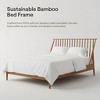KWPZQEB Mid Century Queen/King Size Bamboo Platform Bed, Bed Frame with Tall Headboard & Wooden Slats Support, No Box Spring Needed, Easy Assembly - 4 of 4