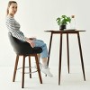 26.5" Edward Armrest Faux Leather Thick Seat 360° Swivel Counter Height Barstool Combine with Rubberwood Legs and Silver Footrest-Maison Boucle - 3 of 4