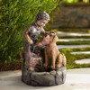 John Timberland Northport Modern Cascading Boy Plays with Dog Outdoor Floor Water Fountain 24 3/4" for Yard Garden Patio Home Deck Porch House Balcony - 2 of 4