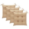vidaXL Outdoor Patio Chairs Set of 4 with Beige Cushions in Solid Teak Wood - Weather Resistant, Stackable Design for Easy Storage - 3 of 4