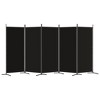 vidaXL Black Fabric 5-Panel Room Divider - Versatile, Durable, Foldable, Large Size Partition Screen for Home or Office Use - 4 of 4