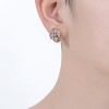 Guili 14K Gold Plated Cubic Zirconia Floral Stud Earrings with Sparkling Stones, a Sophisticated Jewelry Accessory for Timeless Elegance - 3 of 3