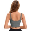 Allegra K Women's Workout Fitness Longline Wireless Padded Yoga Sports Bra - 2 of 4
