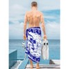 LA LEELA Men's Bath Trunk Summer Sarong Pareo Wraps One Size FloralBlue - 2 of 4