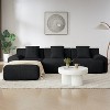 KWPZQEB 113" Cloud Sectional Couches for Living Room, Convertible L-Shape Couch with Ottoman & 3 Pillows, 3 Seater Modular Sectional Sofa, No Assembly - 3 of 4