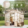 Cedar Walk-In Greenhouse w/ Locking Door & Roof - UV-Stable Wooden Garden House | Adjustable Ventilation for Yard/Patio - 2 of 4