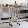 vidaXL Kitchen Work Table with Wheels 21.7 in.x11.8 in.x33.5 in. Stainless Steel - 3 of 4