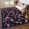 Modern Washable Area Rug for Living Room, Bow-knot Printed Floor Rug with Non Slip Backing, Low Pile Stain Resistant Carpet for Dorm - 2 of 4