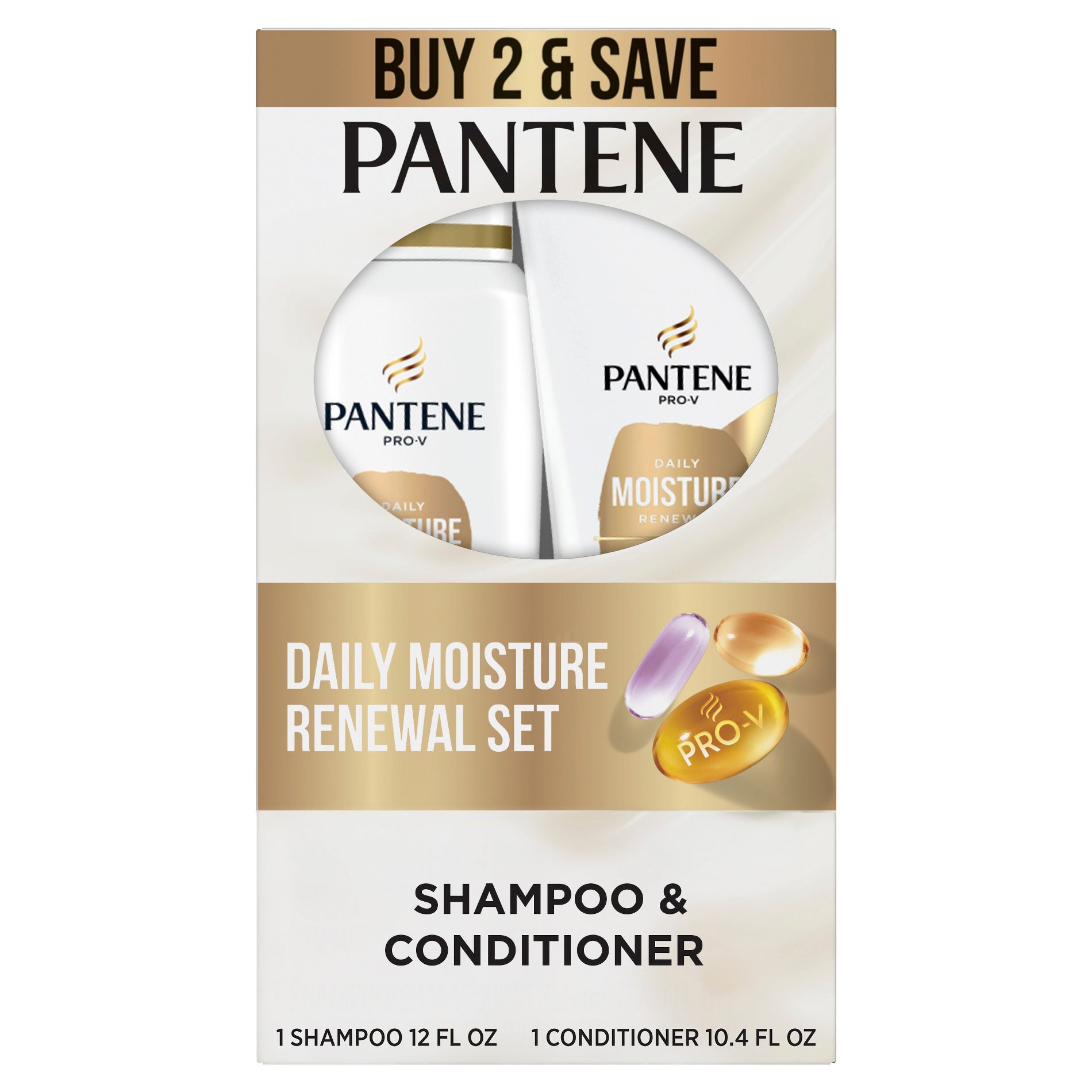 Pantene Pro-V Daily Moisture Renewal Shampoo and Conditioner Bundle - 22.4 fl oz: For Dry Hair, Paraben-Free, Apple Scent