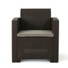 Set of 2 Outdoor Faux Wicker Club Chairs, Weather-Resistant Armchairs with  Cushions, Durable & Rust-Proof Patio Seating-Coolbibila - 3 of 4