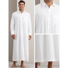 INSPIRE CHIC Men's Long Sleeves Collared Neck Full Length Nightwear - 3 of 4