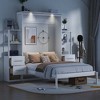 NicBex Full Size Murphy Bed Wooden Bed Frame Morden Hideaway Wall Bed with 2 Side Storage Shelf and 4 Drawers for Apartment - 4 of 4