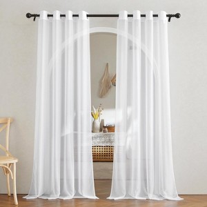GoodGram Ultra Luxurious Elegant Sheer Grommet Single Curtain Panel - 1 of 4
