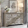 54" Farmhouse 7 Drawers Dresser for Bedroom, Vintage Design Wide Wood Rustic Chest of Drawers for Living Room, Hallway - 2 of 4