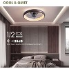 Vipbear Modern Ceiling Fans With Lights Low Profile Enclosed Flush Mount Led Ceiling Fan With Lights Dimmable Reversible Smart Fandelier Ceiling Fan - 4 of 4