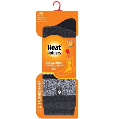 Heat Holder® Men's Starling Stripe LITE™ Crew Socks| Thermal Yarn | Medium-Thick Socks Casual Shoes + Boots | Warm + Soft, Hiking, Cabin, Cozy at Home Socks | 5X Warmer Than Cotton