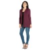 24seven Comfort Apparel Open Front Lightweight Hooded Cardigan - 2 of 4