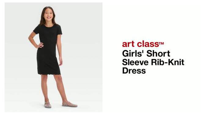 Girls' Short Sleeve Rib-Knit Dress - art class™, 2 of 5, play video