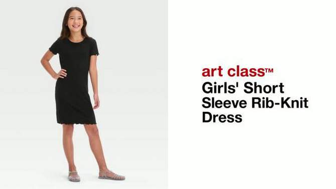 Girls' Short Sleeve Rib-Knit Dress - art class™, 2 of 5, play video